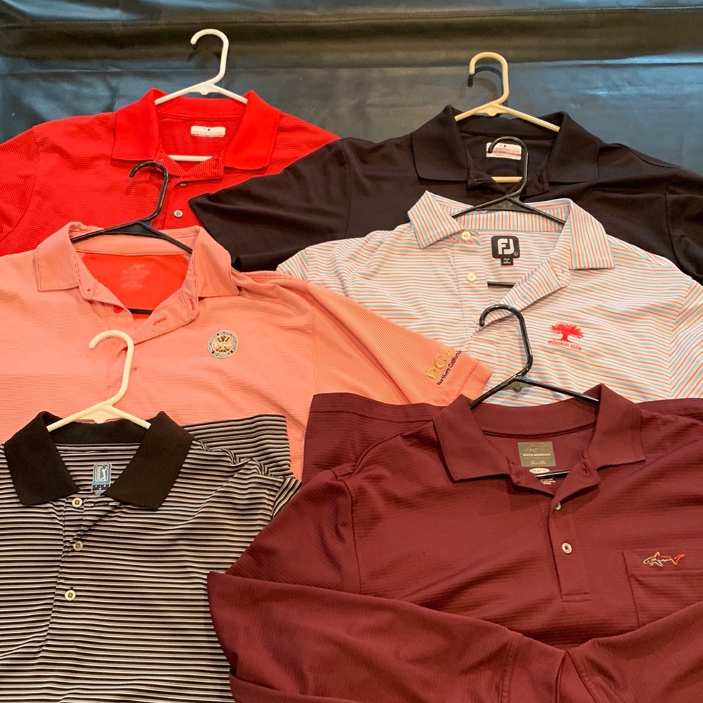 Mens golf shirt lot, all size large